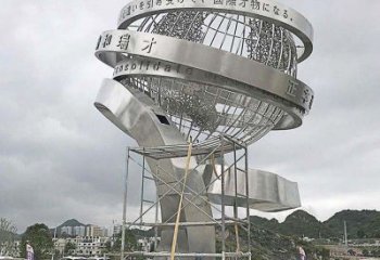 城市之美不銹鋼地球儀雕塑