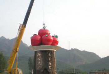 不銹鋼蘋果雕塑締造城市風采