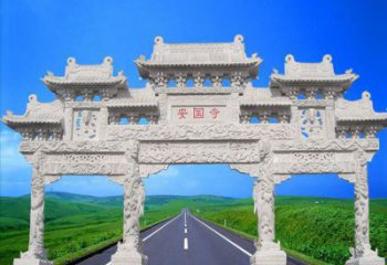 城市中的石雕牌坊雕塑