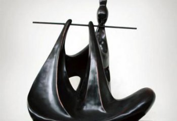 美貌與音樂的完美結合——美女銅雕