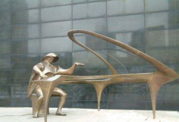 抽象鋼琴雕塑街邊景觀的精美絕倫
