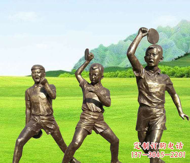 乒乓球/運動/人物/銅雕-打乒乓球的運動人物銅雕 乒乓球/運動/人物/銅雕-打乒乓球的運動人物銅雕