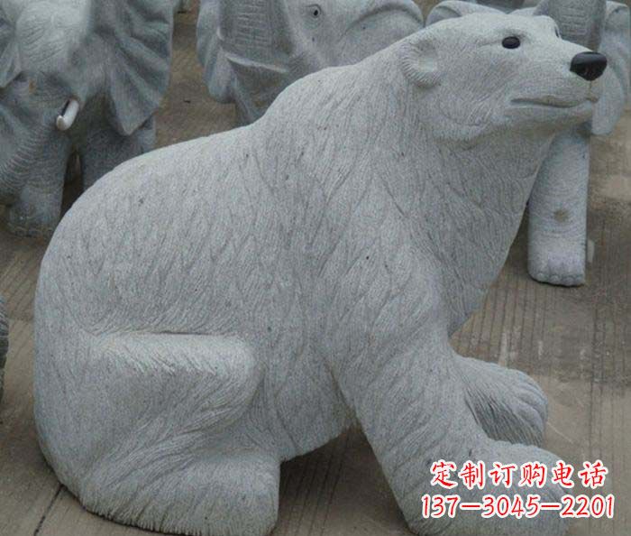 北極熊雕塑 - 大理石/動物/北極熊/石雕 北極熊雕塑 - 大理石/動物/北極熊/石雕