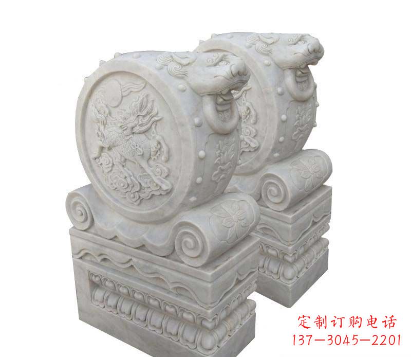 大理石庭院獅子頭門墩