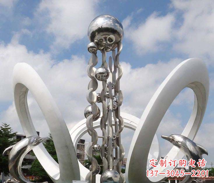 海豚雕塑 - 大型/不銹鋼/海豚/跳躍 海豚雕塑 - 大型/不銹鋼/海豚/跳躍