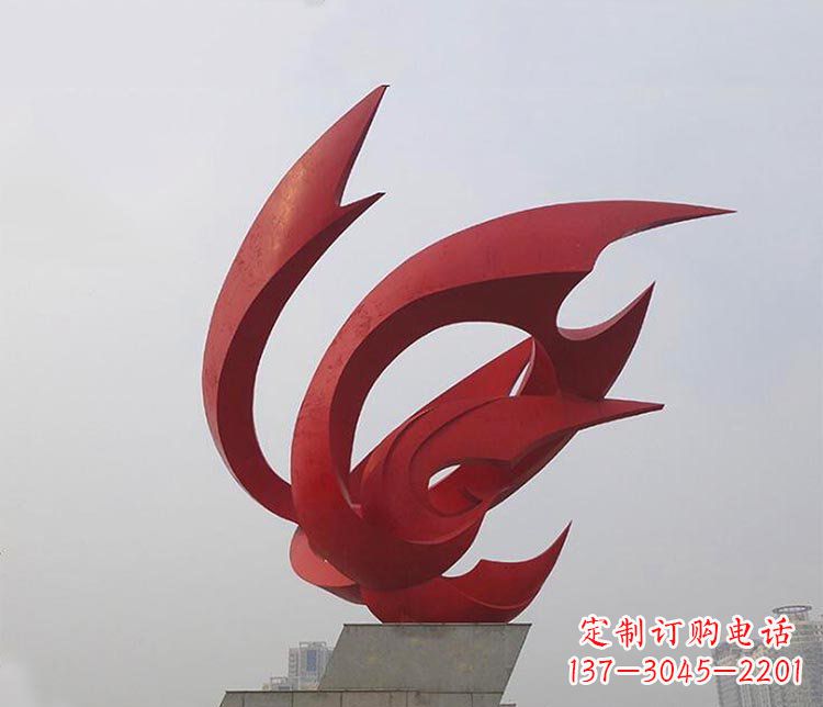 大型不銹鋼鳳凰雕塑