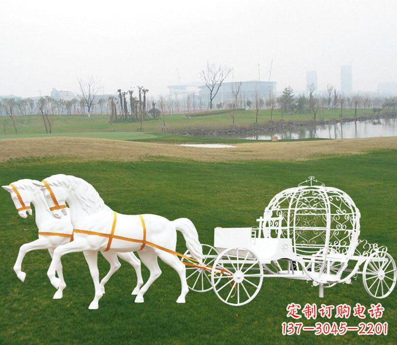 優雅迷人的歐式馬車動物玻璃鋼雕塑