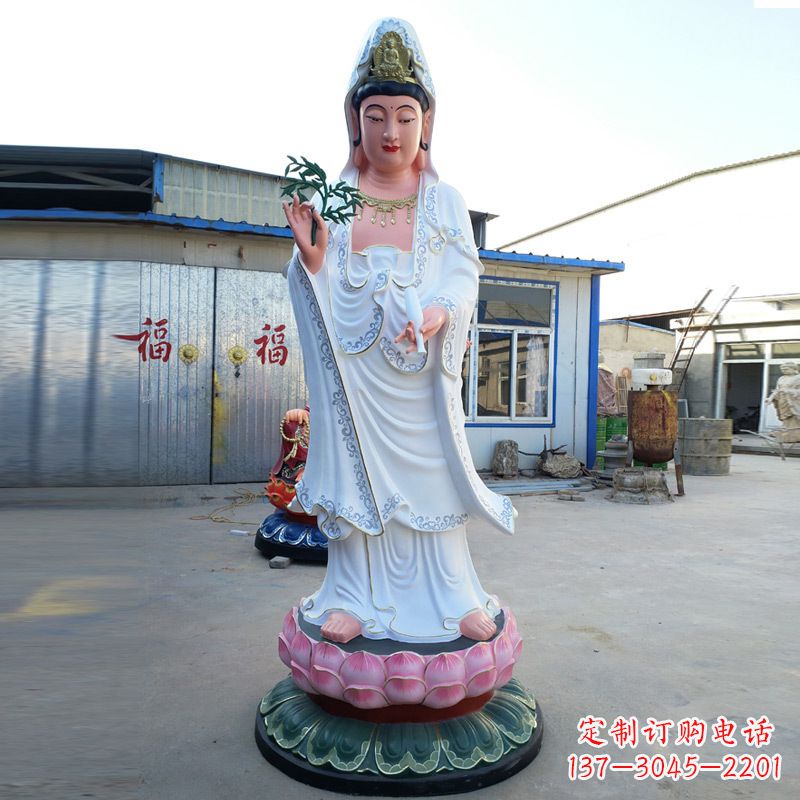 玻璃鋼彩繪觀音雕塑
