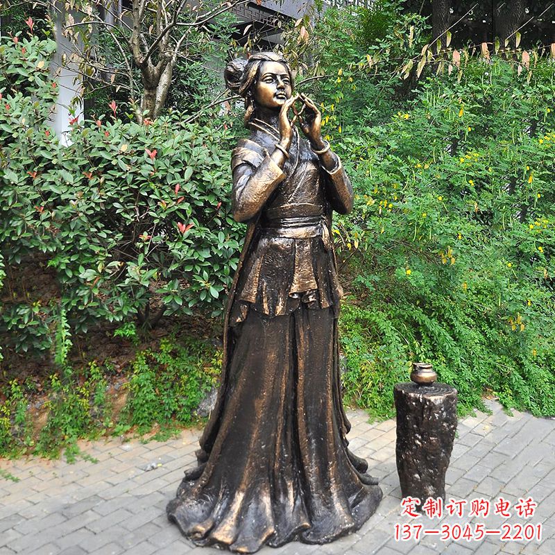 貂蟬銅雕塑公園古代美女人物雕塑