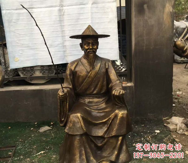 精美手工漁翁銅雕
