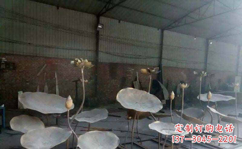 鍛銅荷葉荷花廣場景觀雕塑
