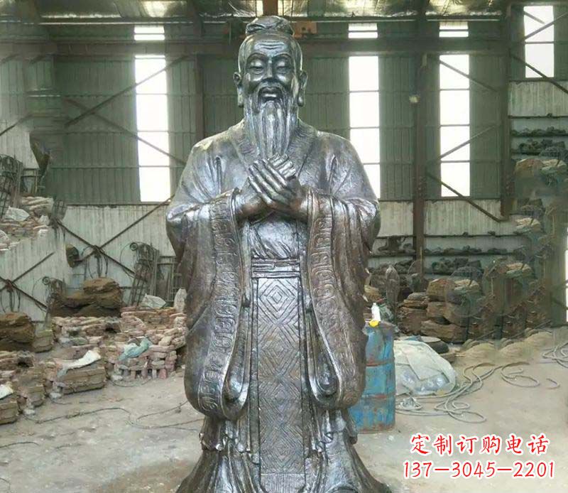 鍛銅校園老子人物雕塑，鑄就永恒的追求