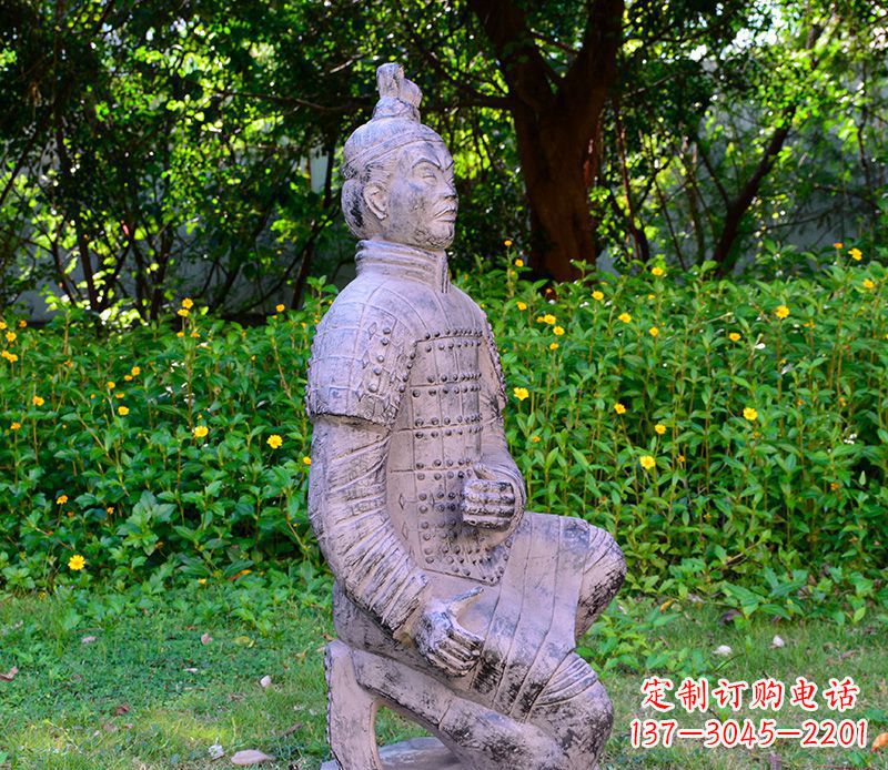 仿古兵馬俑公園景觀石雕
