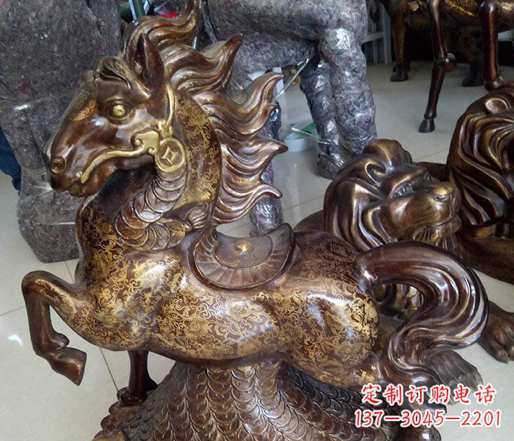 仿古馬到成功銅雕塑擺件