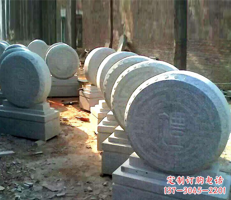 仿古石門墩招財抱鼓石雕 仿古石門墩招財抱鼓石雕