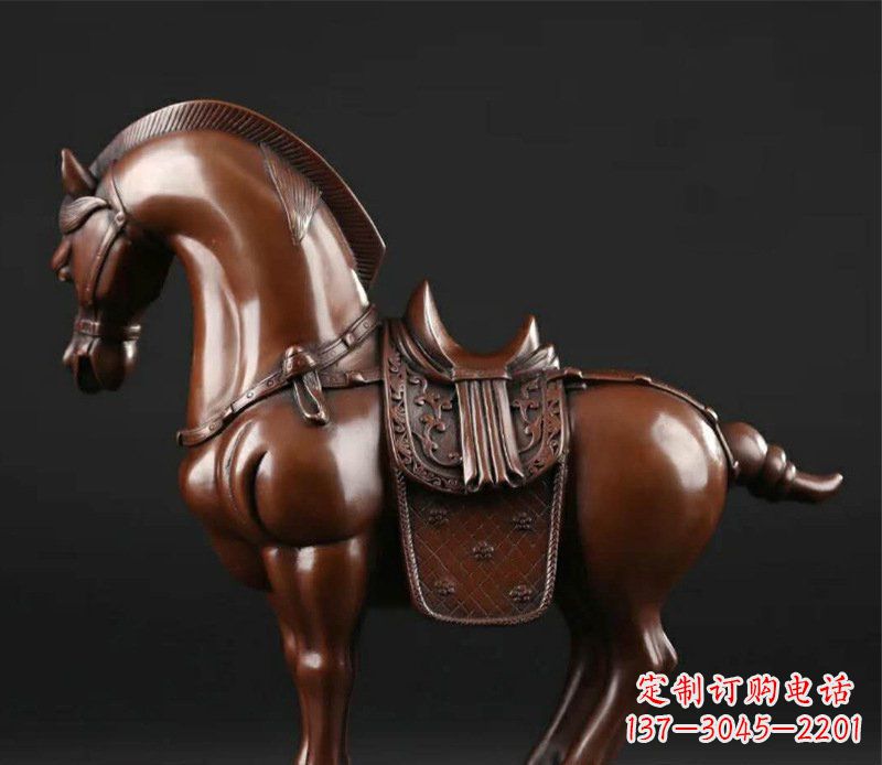 仿古室內裝飾馬玻璃鋼仿銅雕塑