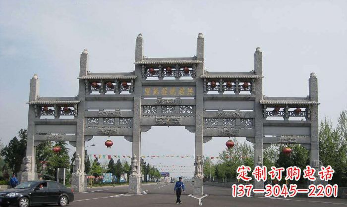 精美仿古石雕牌坊雕塑 精美仿古石雕牌坊雕塑