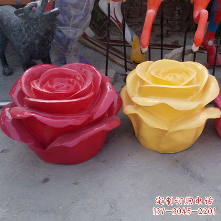 精美仿真玻璃鋼玫瑰雕塑