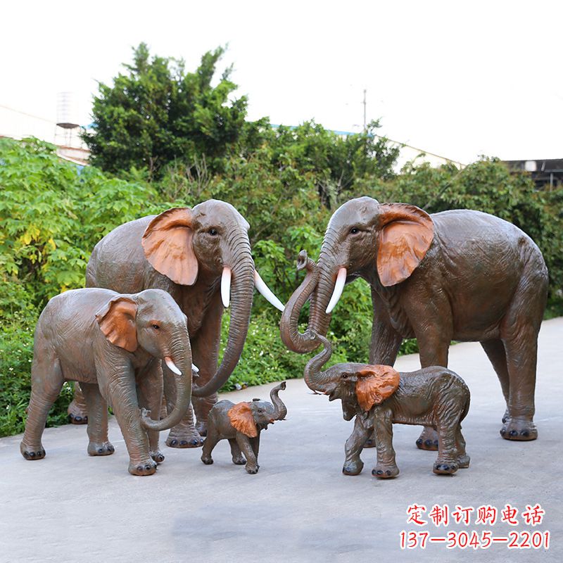 仿真大象玻璃鋼雕塑-公園小區(qū)仿真動(dòng)物擺件