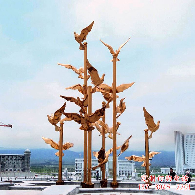 中領雕塑傳承祥和和平的和平鴿雕塑