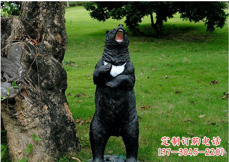 公園風情玻璃鋼仿真黑熊雕塑