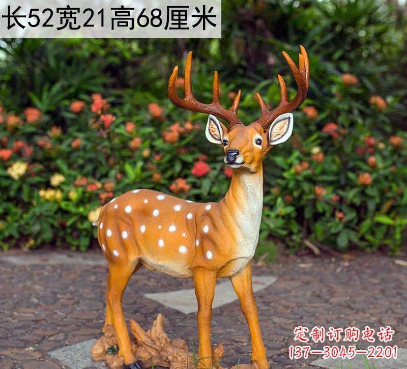 精美制作玻璃鋼仿真梅花鹿雕塑