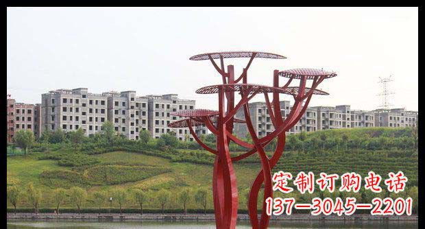 公園不銹鋼抽象小樹雕塑