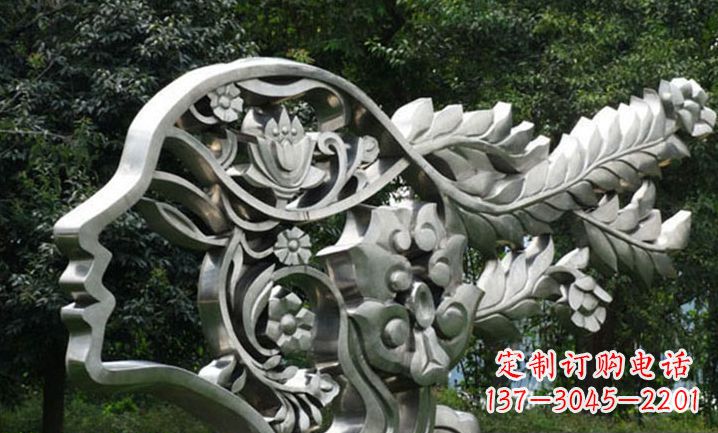 美麗如夢不銹鋼美女雕塑