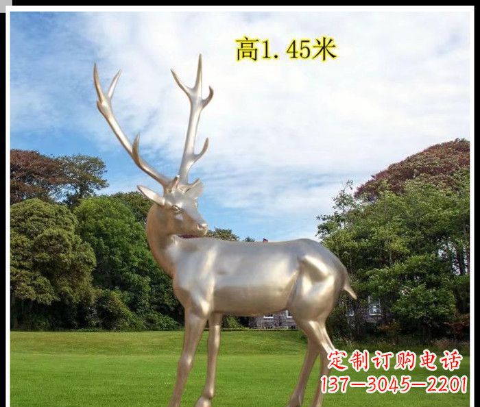 高端室外不銹鋼巨型動物鹿雕塑