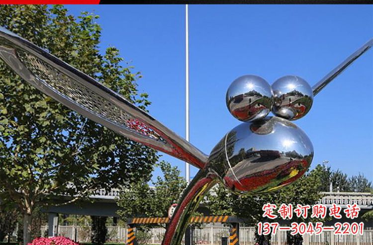 公園不銹鋼飛翔蜻蜓雕塑