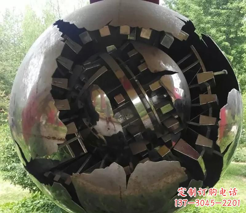 公園不銹鋼金屬球抽象雕塑