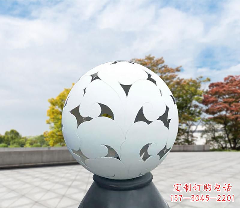 公園不銹鋼小型鏤空球景觀雕塑