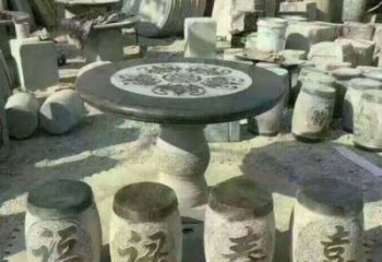 仿古風格石桌凳園林景觀雕塑