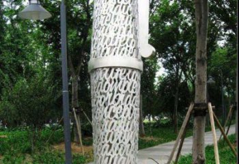 公園和空間絢麗抽象鋼筆雕塑