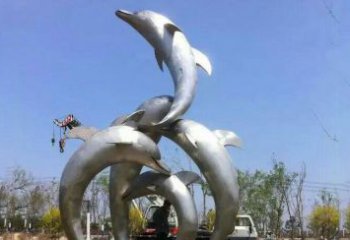 品質精美的不銹鋼海豚雕塑