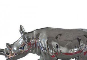 中領雕塑超大型鏡面不銹鋼犀牛雕塑