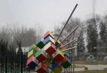 不銹鋼魔方雕塑，玩轉(zhuǎn)您的公園