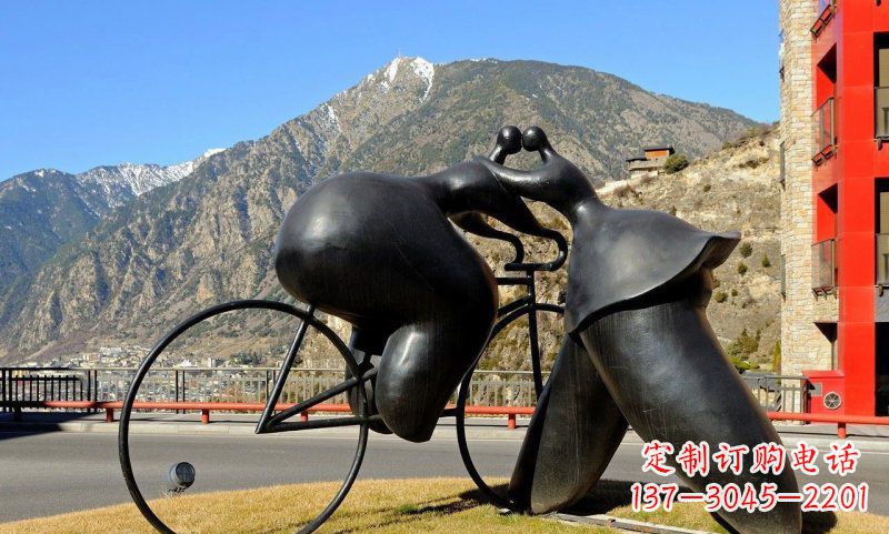 鑄鐵自行車雕塑