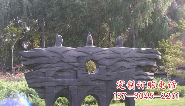 公園抽象戰士人物銅雕