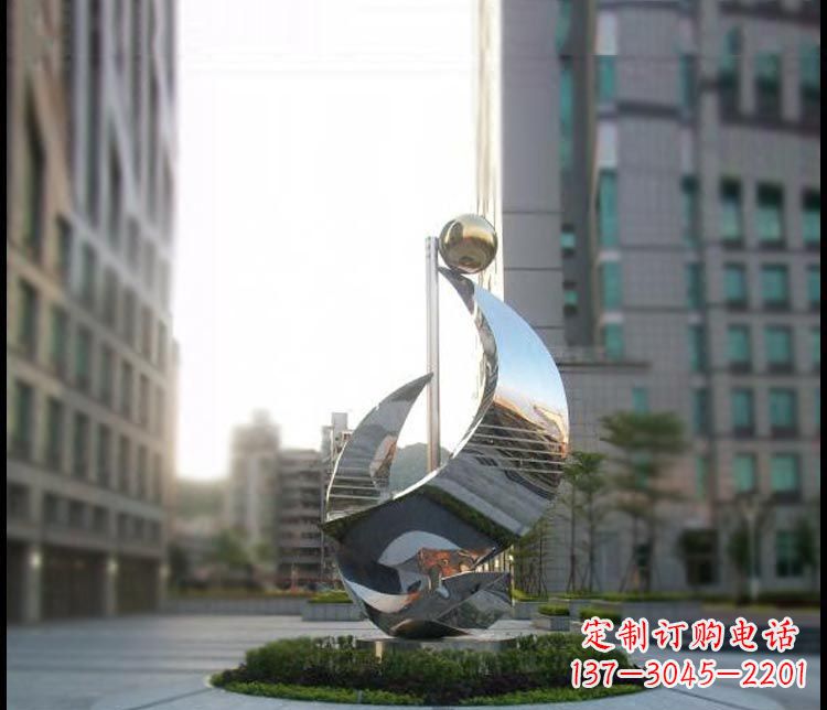 公園創意不銹鋼抽象雕塑