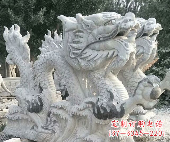 優雅古典大理石生肖龍雕塑 優雅古典大理石生肖龍雕塑