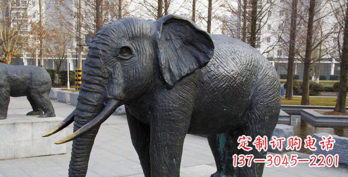 公園大象動(dòng)物雕塑