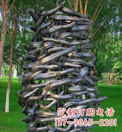 公園帶魚群銅雕