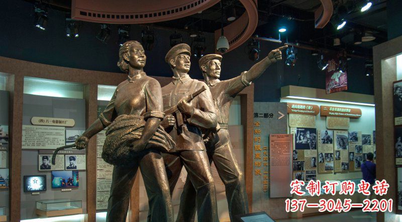 公園工農兵人物銅雕