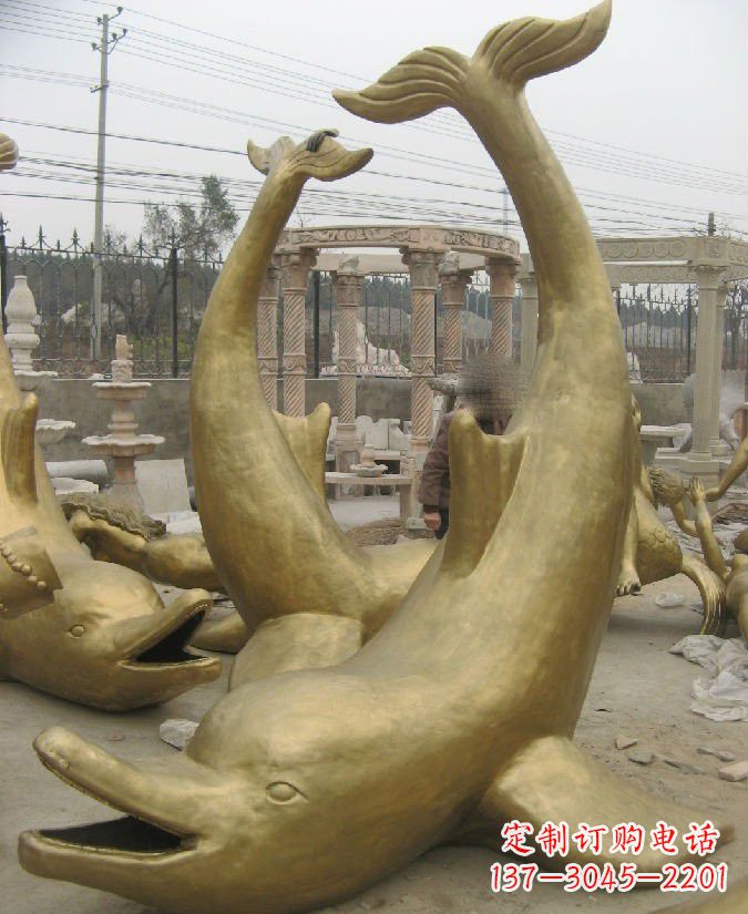 海豚銅雕 精美裝飾