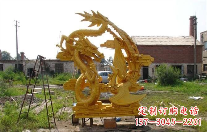 產品名稱“象征吉祥，喚醒美好——中領雕塑銅雕龍鳳呈祥”