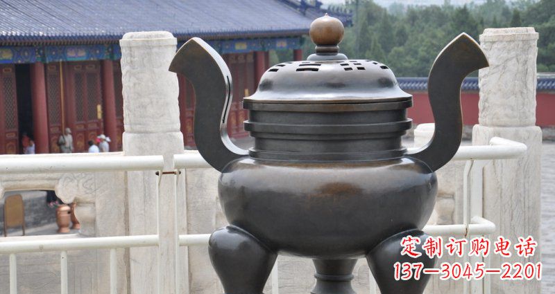 公園三足圓香爐景觀銅雕