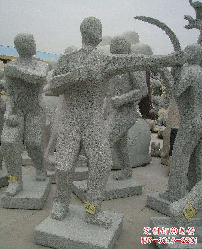 公園射箭人物石雕