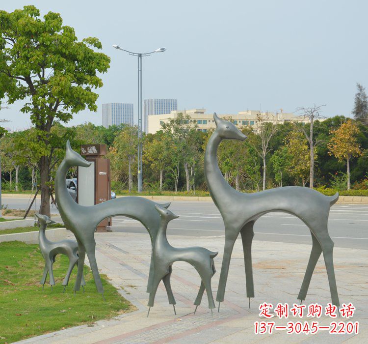 公園銅雕抽象鹿