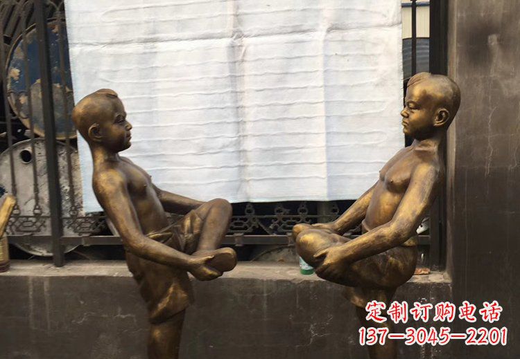 公園銅雕童年精美兒童雕塑 公園銅雕童年精美兒童雕塑